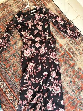 ALI & JAY Anthropologie floral and black jumpsuit